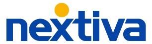 Nextiva标志，链接到Nextiva主页在一个新的选项卡。