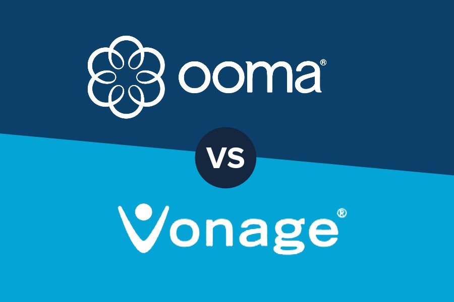 Ooma vs Vonage徽标。