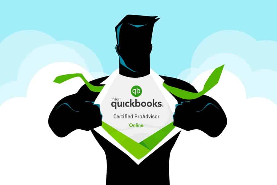 Quickbooks认证ProAdviser印在一个男人的衬衫。