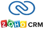 Zoho CRM的标志，链接到Zoho CRM主页在一个新的选项卡。