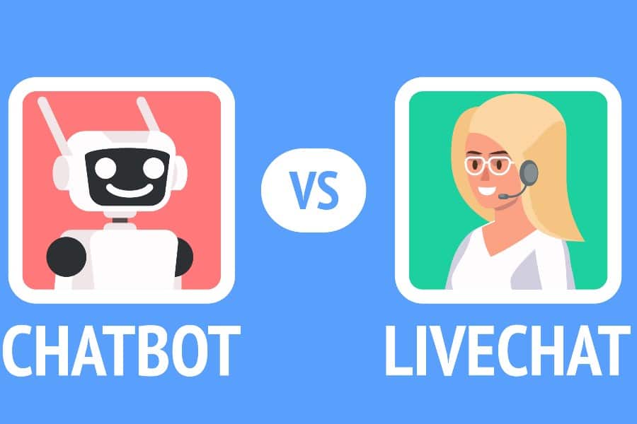 聊天机器人与Livechat的比较。